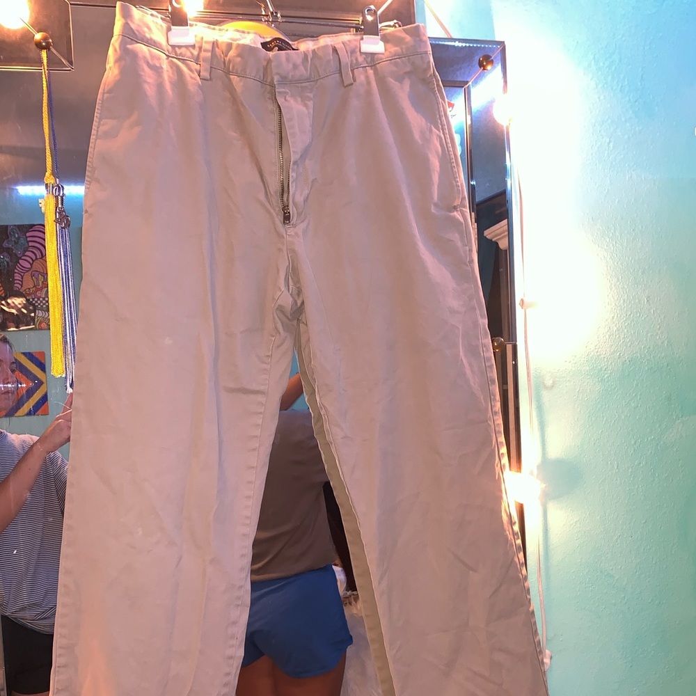 Cream straight leg Banana Republic Pants